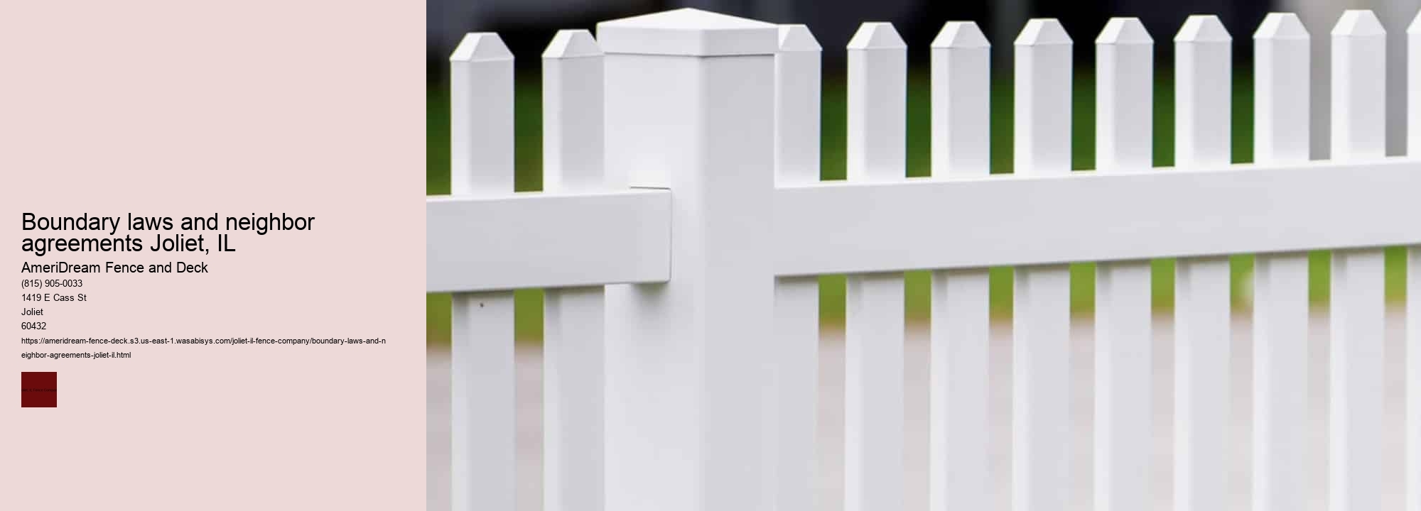 Boundary laws and neighbor agreements Joliet, IL