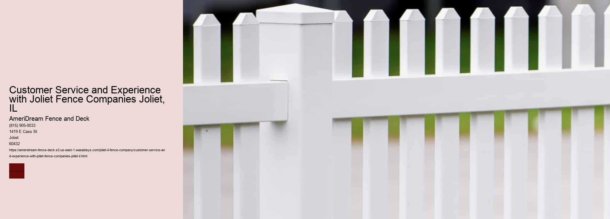Customer Service and Experience with Joliet Fence Companies Joliet, IL