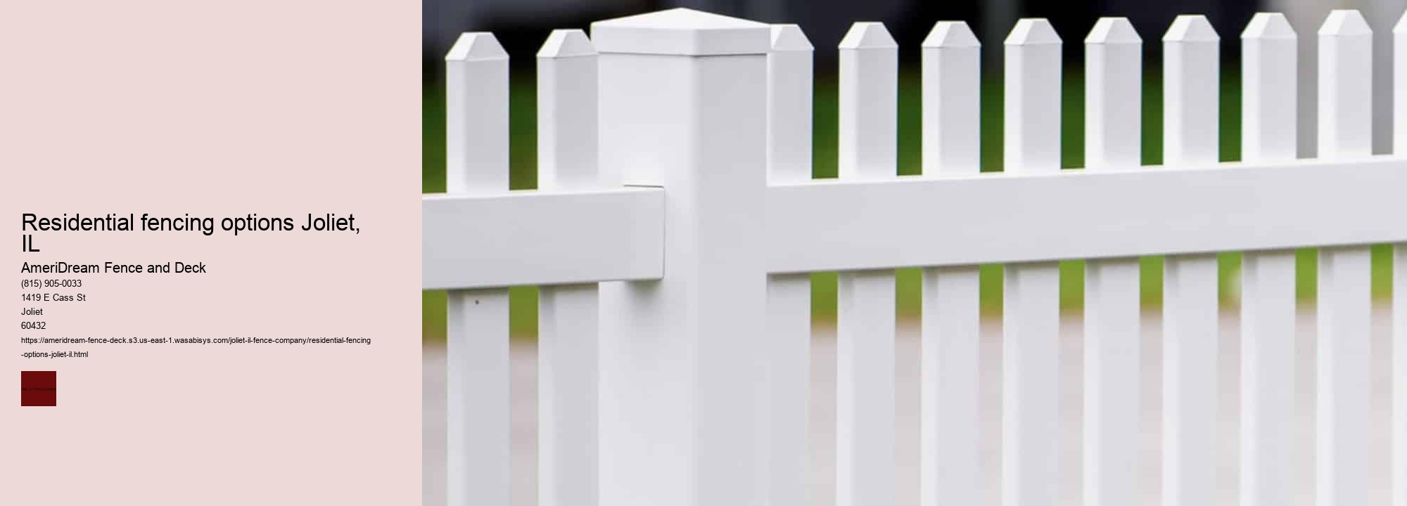 Residential fencing options Joliet, IL