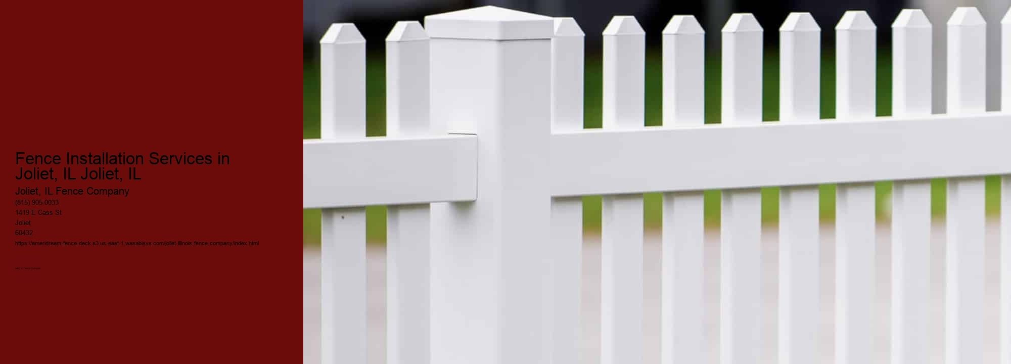 Fence Installation Services in Joliet, IL Joliet, IL