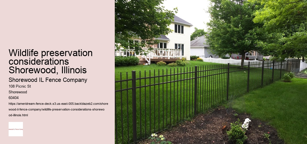 Wildlife preservation considerations Shorewood, Illinois